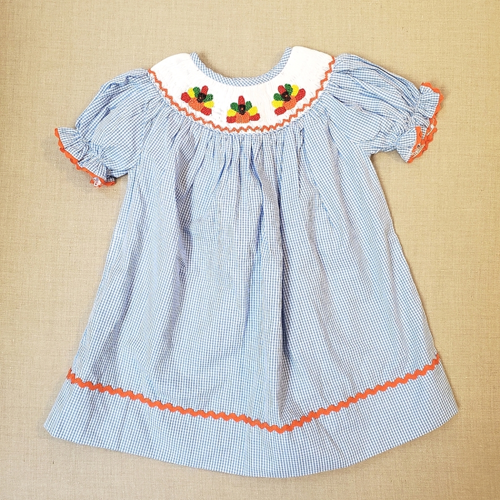 Smocked gingham dress